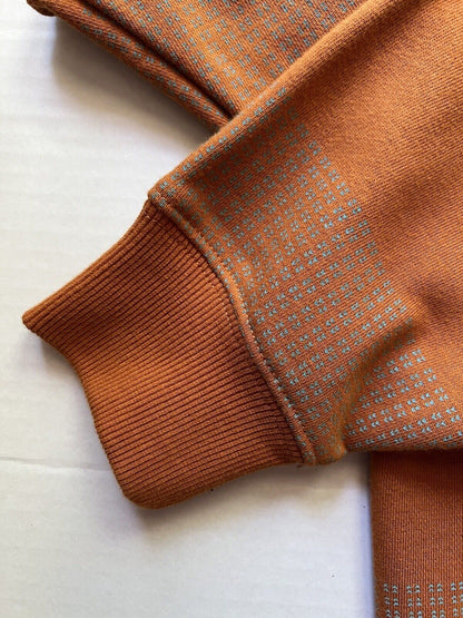 Brixton Sweatshirt Men L Orange Pullover Long Sleeve Round Neck Recycled Cotton - thriftgoblin