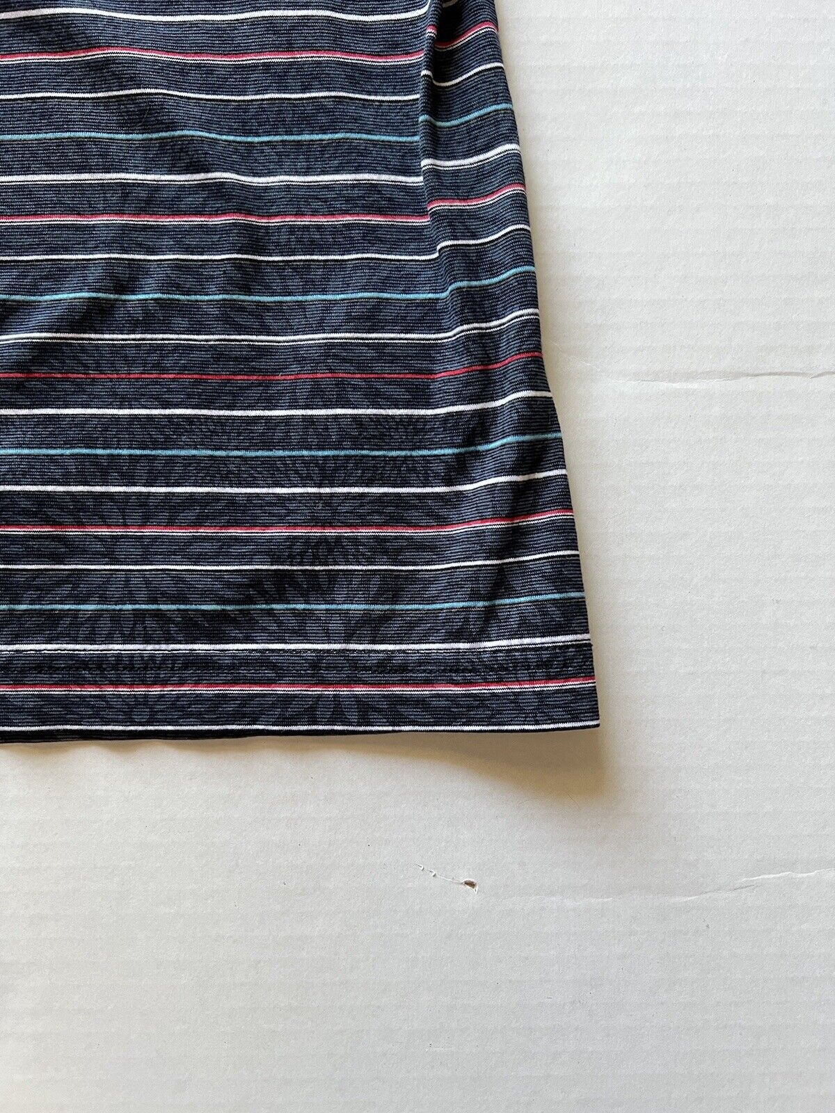 BUGATCHI UOMO Small Mens Golf Polo Short Sleeve Striped Flowers Unique Design - thriftgoblin
