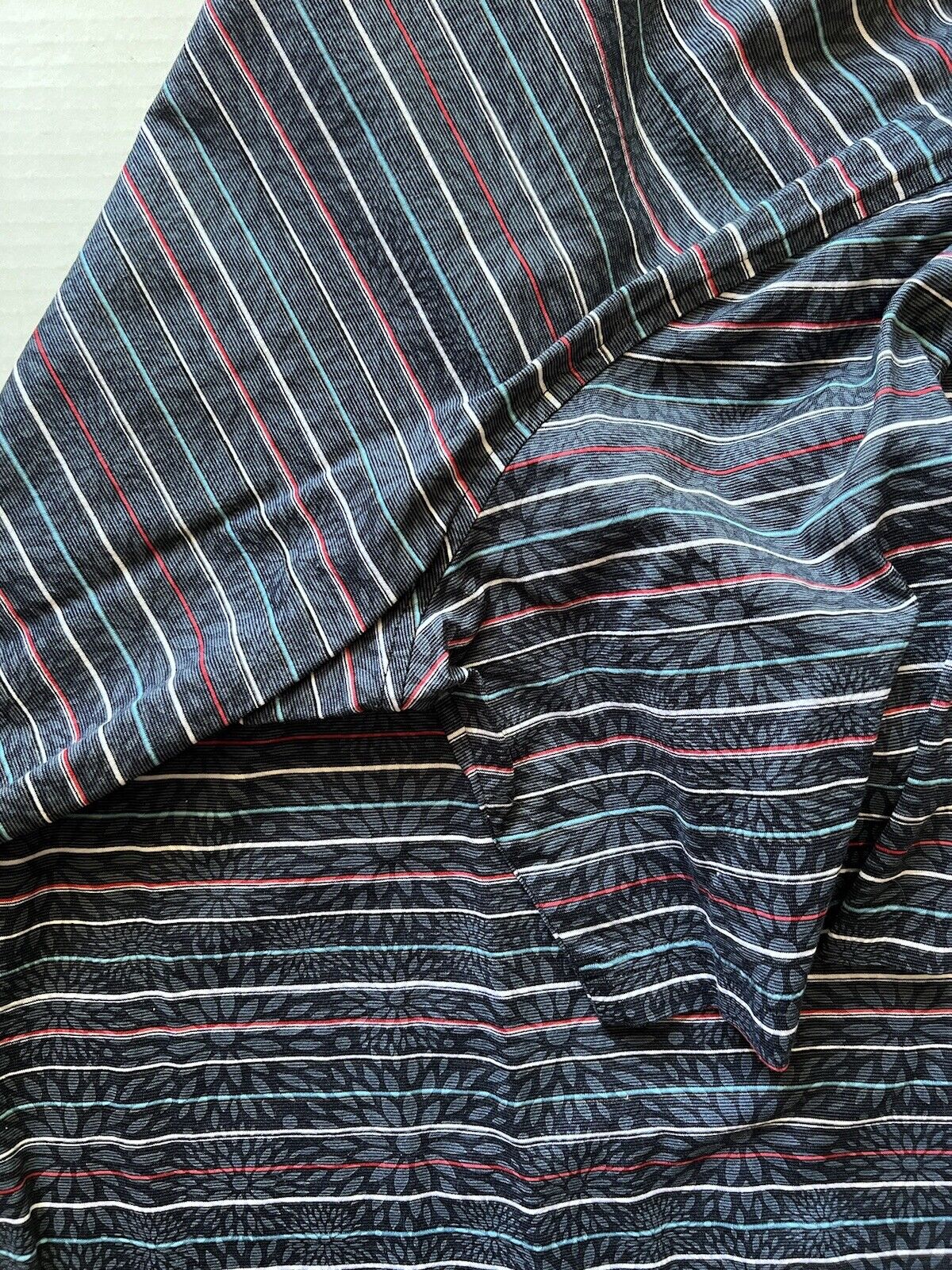 BUGATCHI UOMO Small Mens Golf Polo Short Sleeve Striped Flowers Unique Design - thriftgoblin