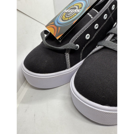 Heelys Men’s Size 11 Black Canvas Skate Shoes With Wheels HES10459 New Adult Fun