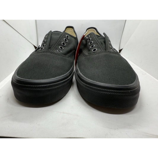Vans Authentic Lo Pro Blackout Men’s 12 Skate Shoes All Black Canvas 721565 NEW