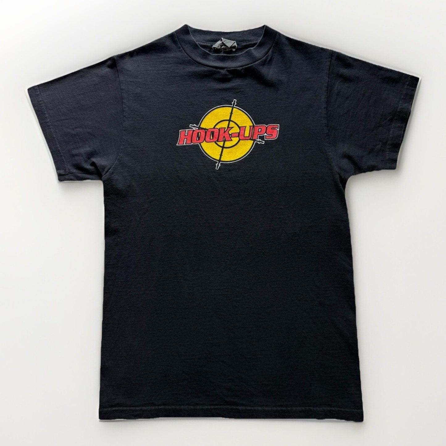 Vintage Hook-Ups Target Logo Black T-Shirt Size S 100% Cotton Skate Streetwear