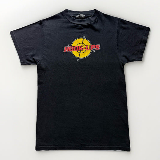 Vintage Hook-Ups Target Logo Black T-Shirt Size S 100% Cotton Skate Streetwear