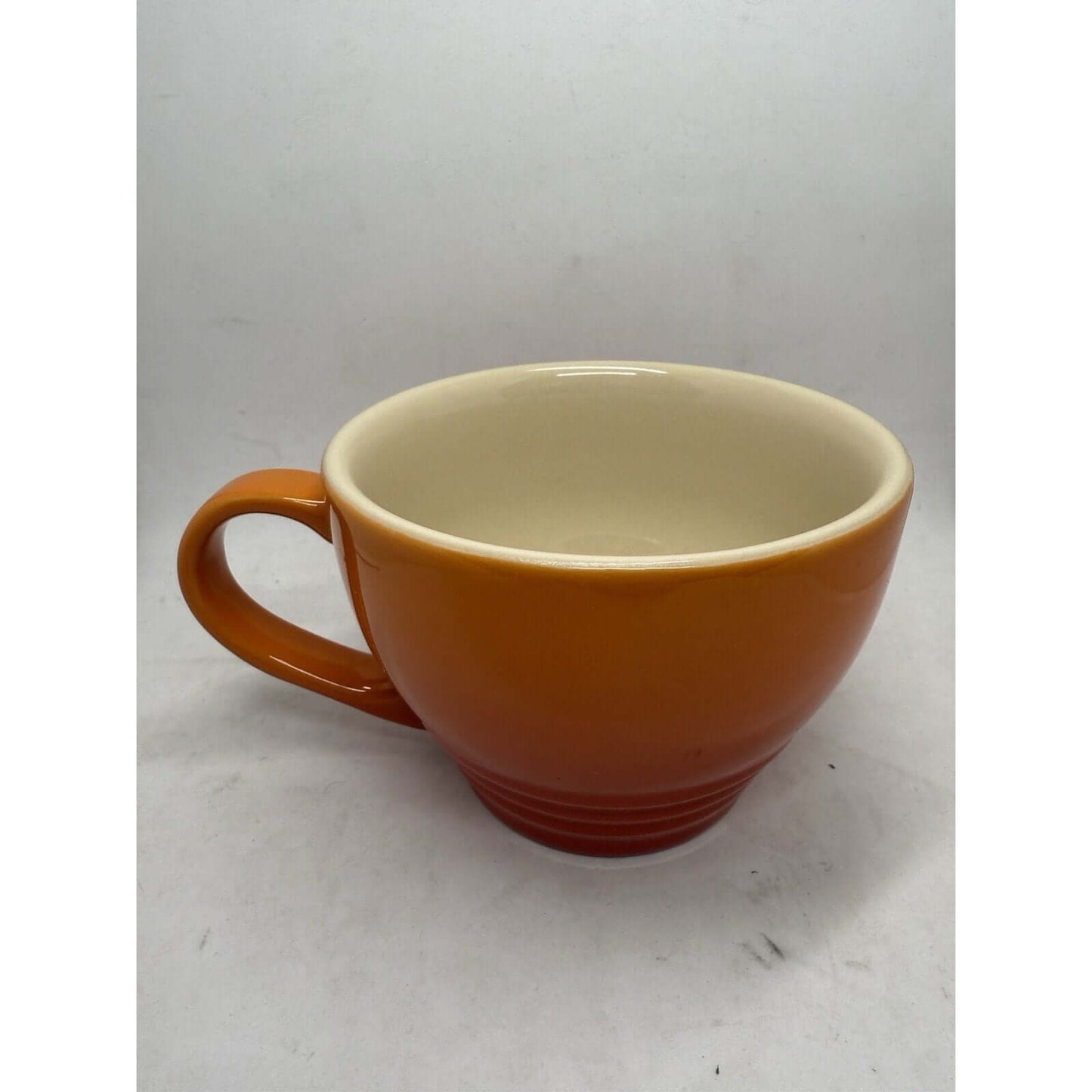 Le Creuset Giant Cappuccino Flame Orange Ombre Mug Cup Second Choix 400 ml New
