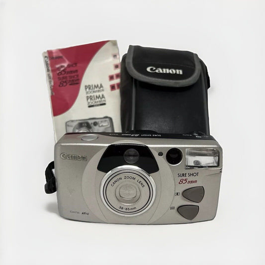 Canon Sure Shot 85 Zoom Date SAF 35mm Point & Shoot Film Camera With Bag Manual - thriftgoblin