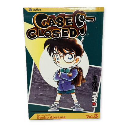 Case Closed Vol 3 Manga Gosho Aoyama VIZ Detective Conan Action 2004 Mystery Eng - thriftgoblin