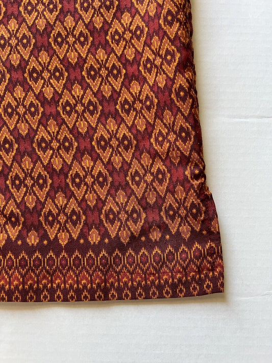 Casino Shirt Server Button Up Nehru Collar Geometric Design Button Up Red Mens M - thriftgoblin