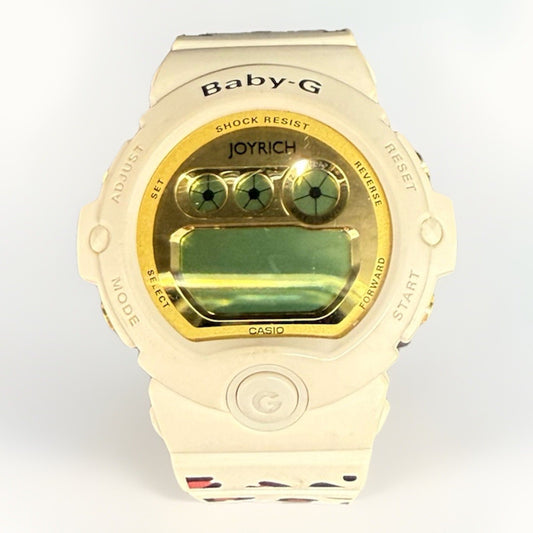 Casio Baby-G x Joyrich BG-6900JR White Leopard Gold Face Digital Watch Rare Cat