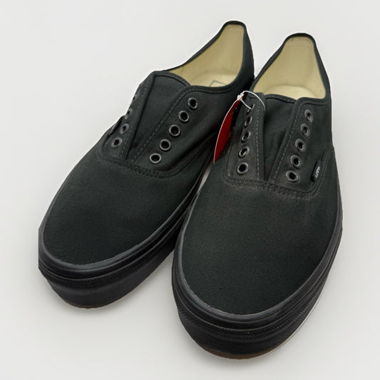 Vans Authentic Lo Pro Blackout Men’s 12 Skate Shoes All Black Canvas 721565 NEW