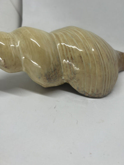 Ceramic Sea Shell Wall Shelf Decor Glazed Bathroom 13 Inches Brown Blue - thriftgoblin