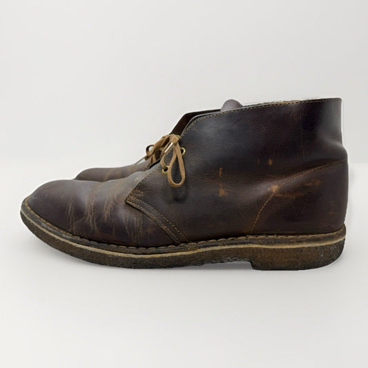 Clarks Originals Desert Chukka Boot 26101682 M 11 Brown Leather Gum Sole Shoes - thriftgoblin