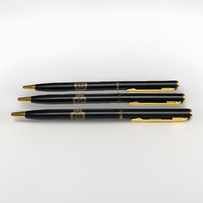 Club 33 Disney Set Of Disneyland Pen Ballpoint Retired Logo Black Gold Disneyana - thriftgoblin