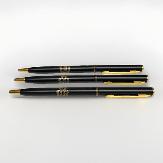 Club 33 Disney Set Of Disneyland Pen Ballpoint Retired Logo Black Gold Disneyana - thriftgoblin
