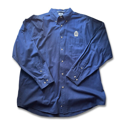 Club 33 Embroidered tag Mens XL Blue Longsleeve Button Up Devon & Jones Disneyland Rare - thriftgoblin