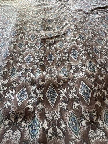 Colore Italia SILK Short Shirt ButtonUp Shirt Men M Brown Sharp Paisley Diamond - thriftgoblin