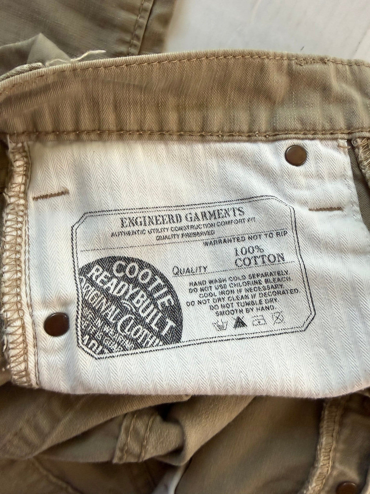 Cootie Productions Five Pocket Button Fly Slub Cotton Pants Tan Size 30 Japan - Thrift GoblinPants