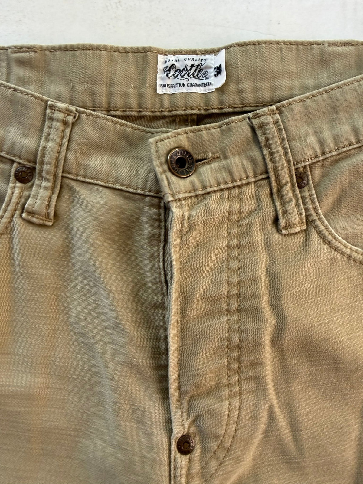 Cootie Productions Five Pocket Button Fly Slub Cotton Pants Tan Size 30 Japan - Thrift GoblinPants