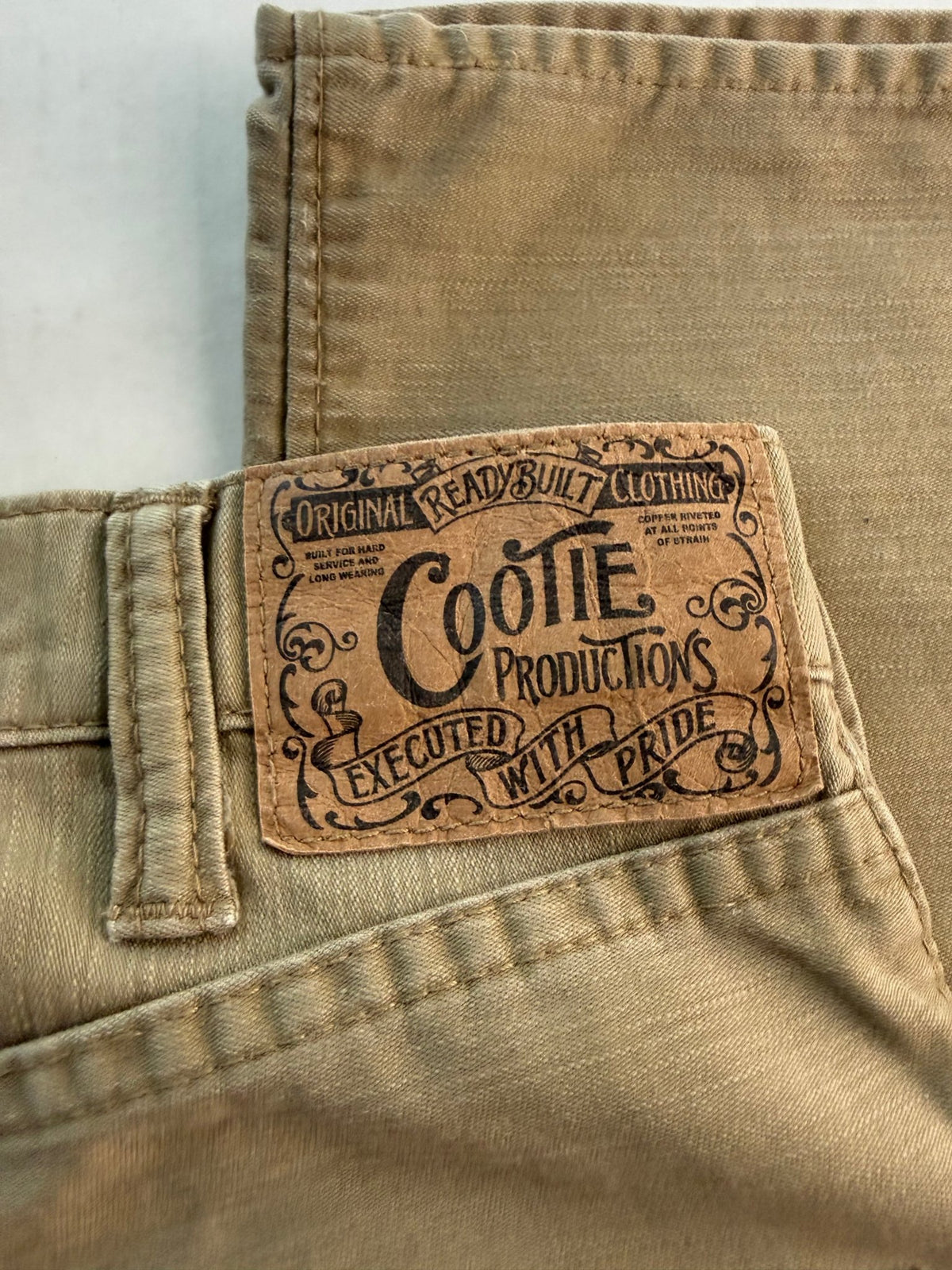 Cootie Productions Five Pocket Button Fly Slub Cotton Pants Tan Size 30 Japan - Thrift GoblinPants