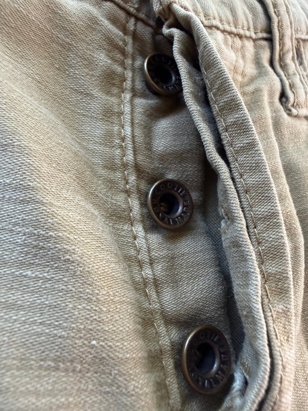 Cootie Productions Five Pocket Button Fly Slub Cotton Pants Tan Size 30 Japan - Thrift GoblinPants