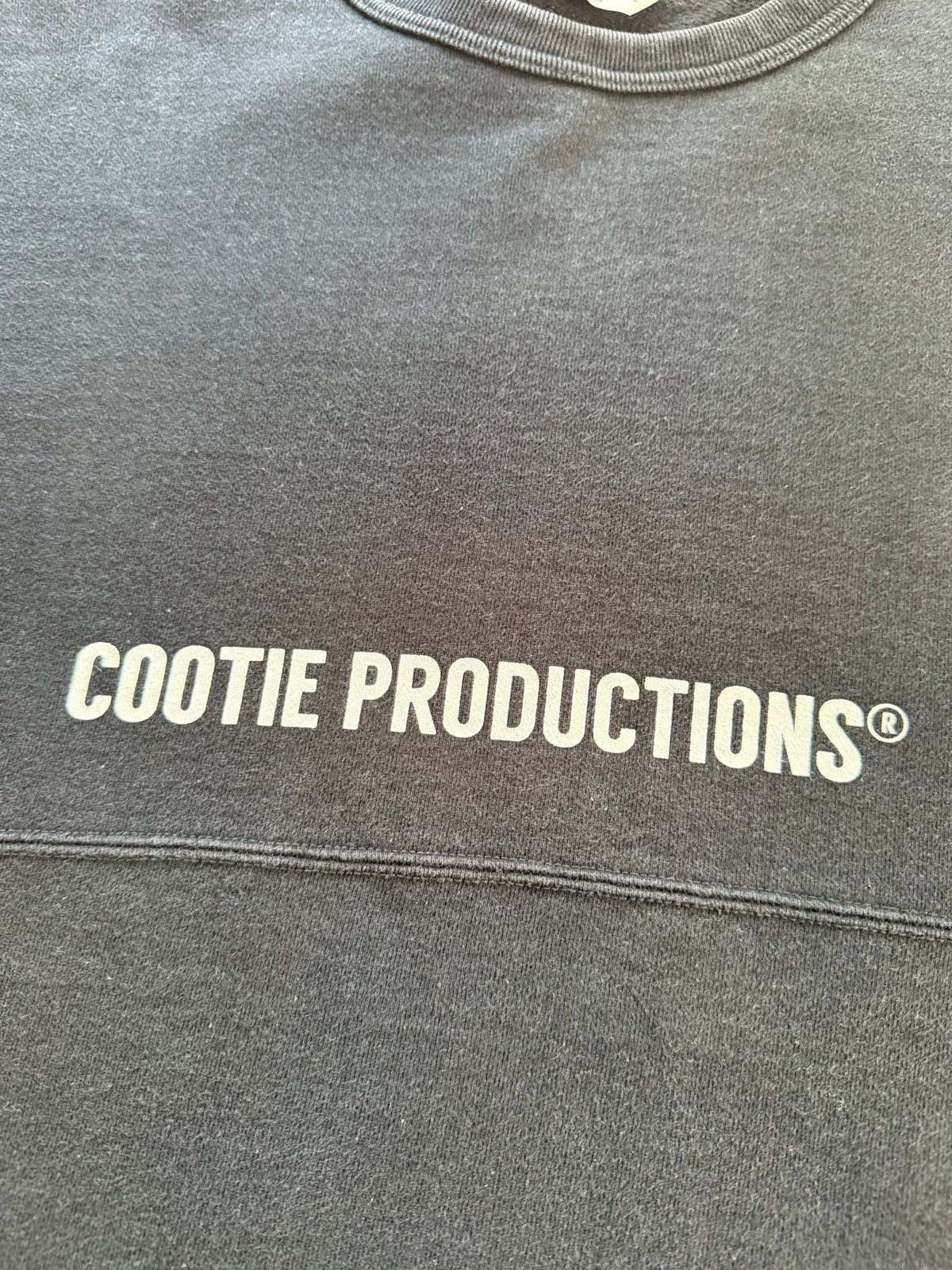 Cootie Productions Logo Oversized Football Crewneck Sweatshirt Washed Black Size M Japan - Thrift GoblinSweatshirt