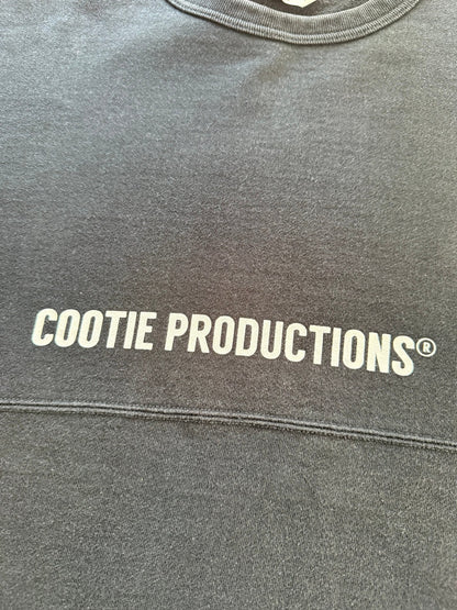 Cootie Productions Logo Oversized Football Crewneck Sweatshirt Washed Black Size M Japan - Thrift GoblinSweatshirt