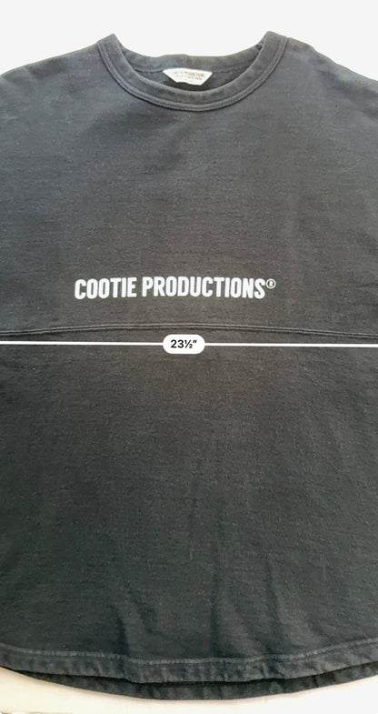 Cootie Productions Logo Oversized Football Crewneck Sweatshirt Washed Black Size M Japan - Thrift GoblinSweatshirt