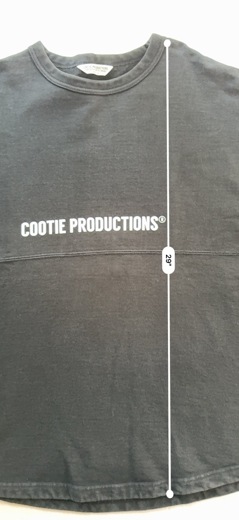 Cootie Productions Logo Oversized Football Crewneck Sweatshirt Washed Black Size M Japan - Thrift GoblinSweatshirt