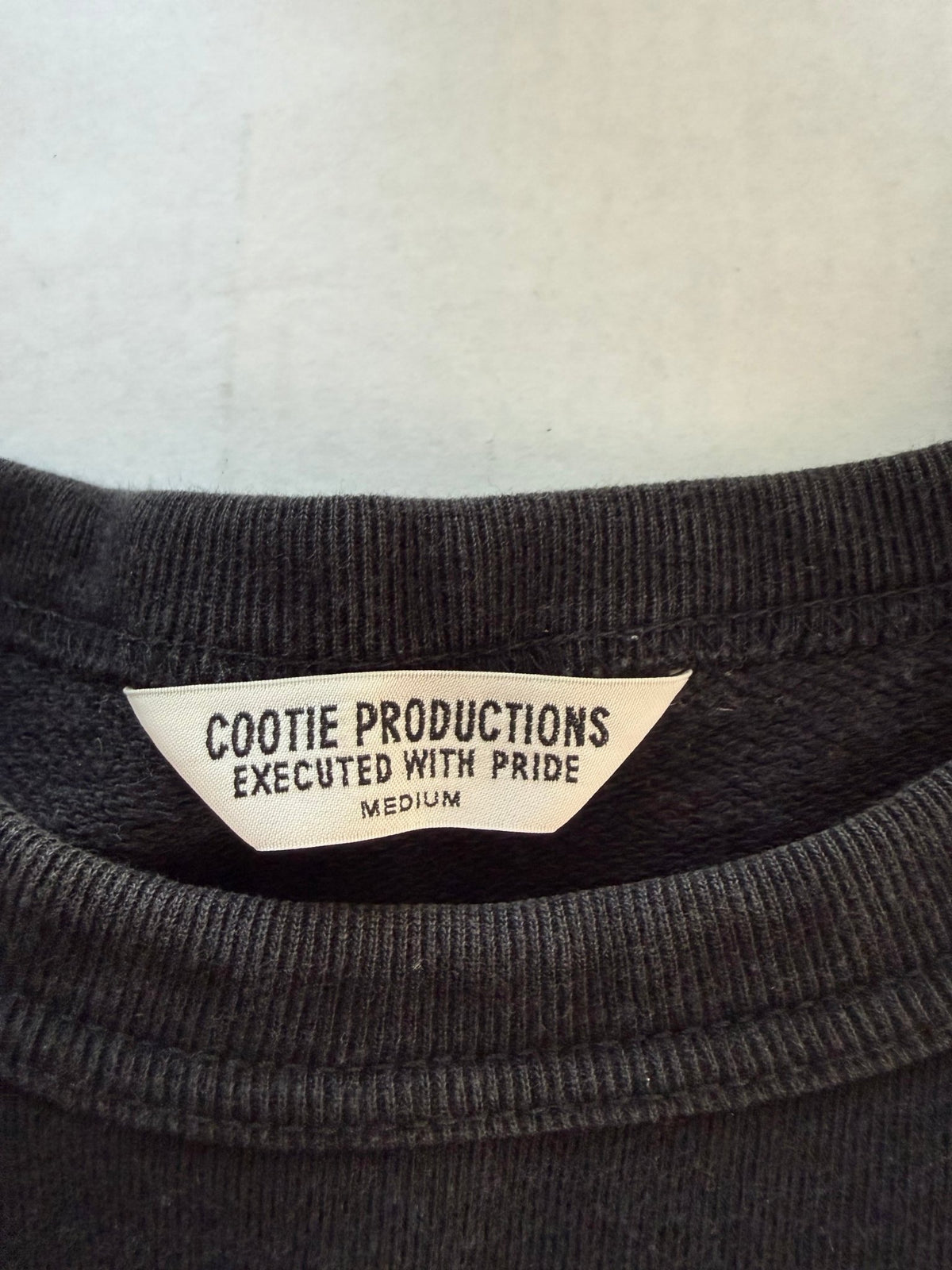 Cootie Productions Logo Oversized Football Crewneck Sweatshirt Washed Black Size M Japan - Thrift GoblinSweatshirt