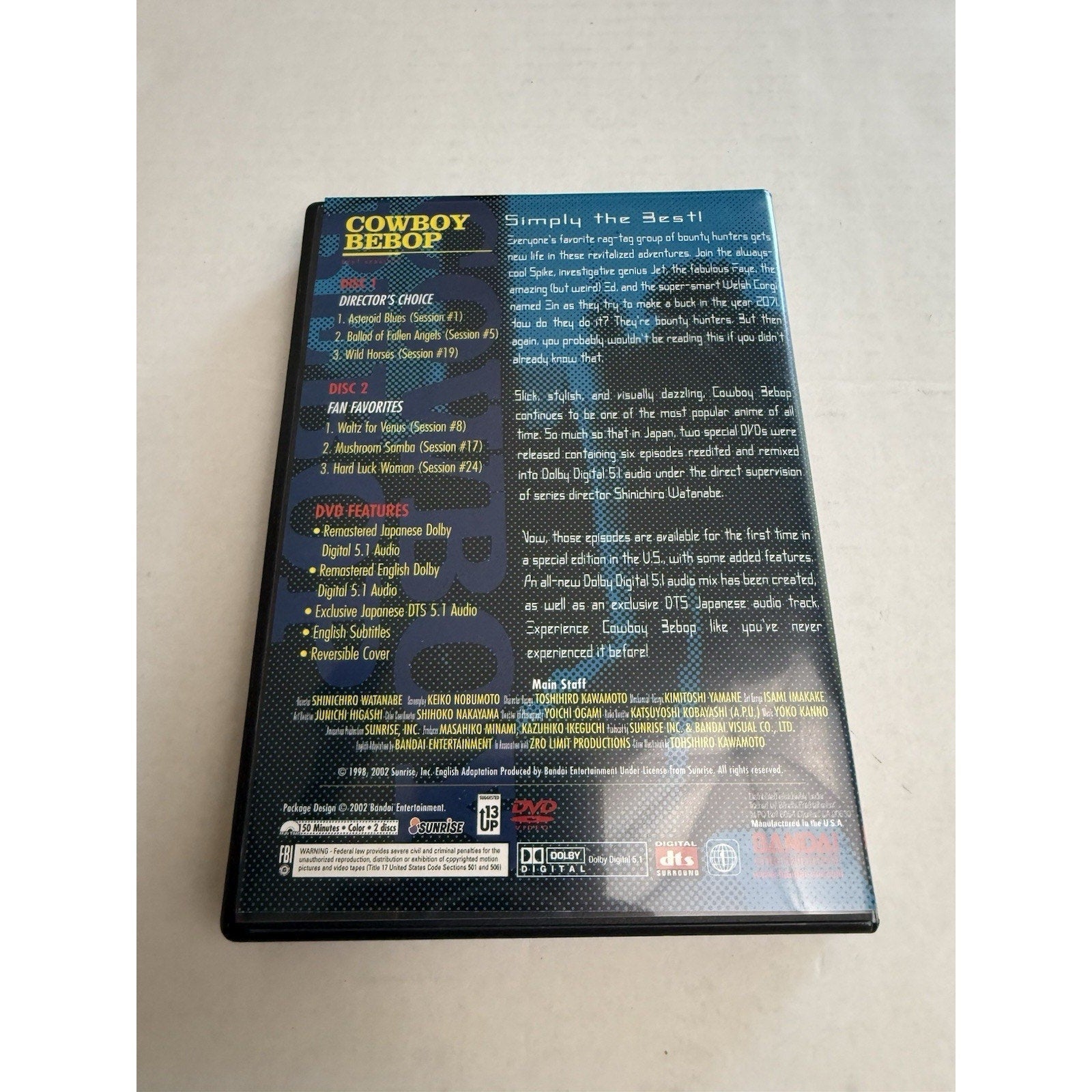 Cowboy Bebop Best Sessions 2 - Disc DVD Set Bandai Entertainment Anime Watanabe - thriftgoblin
