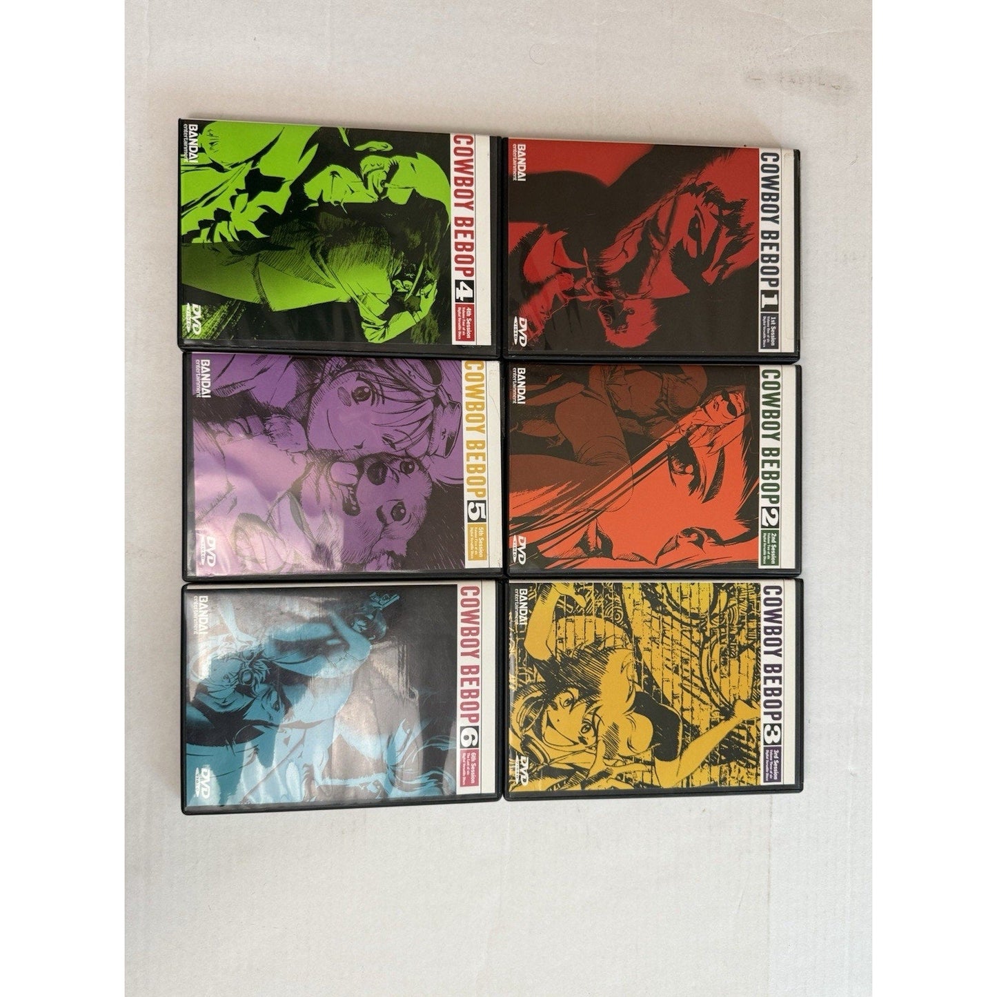 Cowboy Bebop Complete DVD Set Sessions 1–6 Bandai Entertainment Anime 1998 retro - thriftgoblin