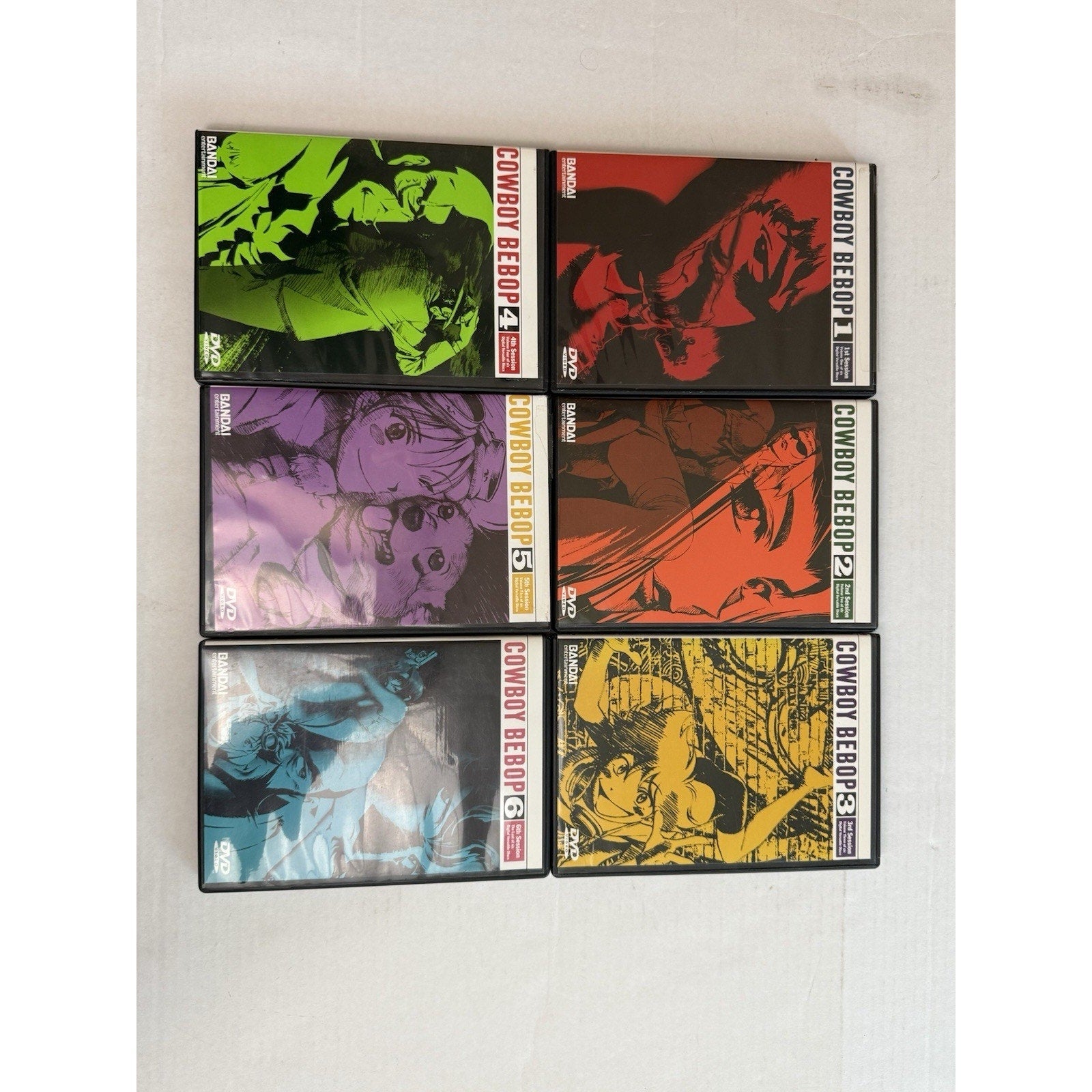 Cowboy Bebop Complete DVD Set Sessions 1–6 Bandai Entertainment Anime 1998 retro - thriftgoblin