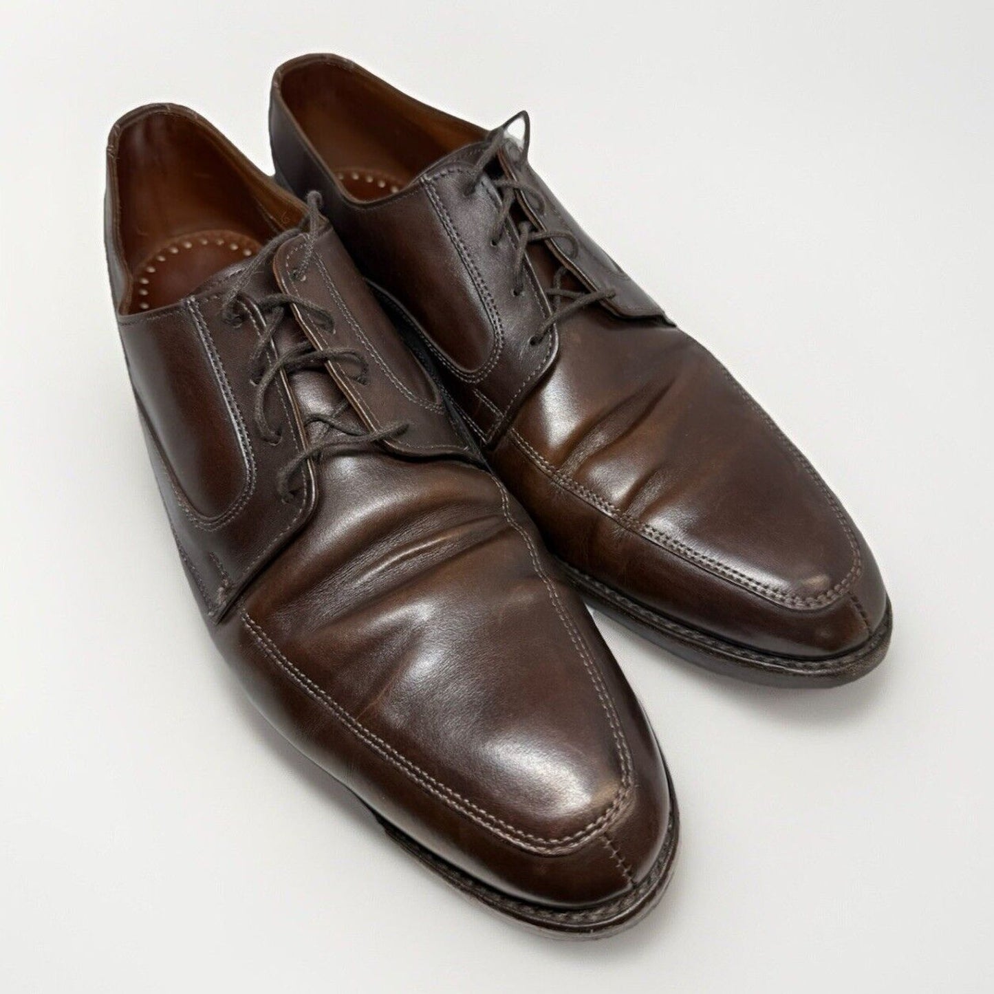 Allen-Edmonds Shoes Montgomery Split Toe Brown Lace Up US 12 D Dress Leather
