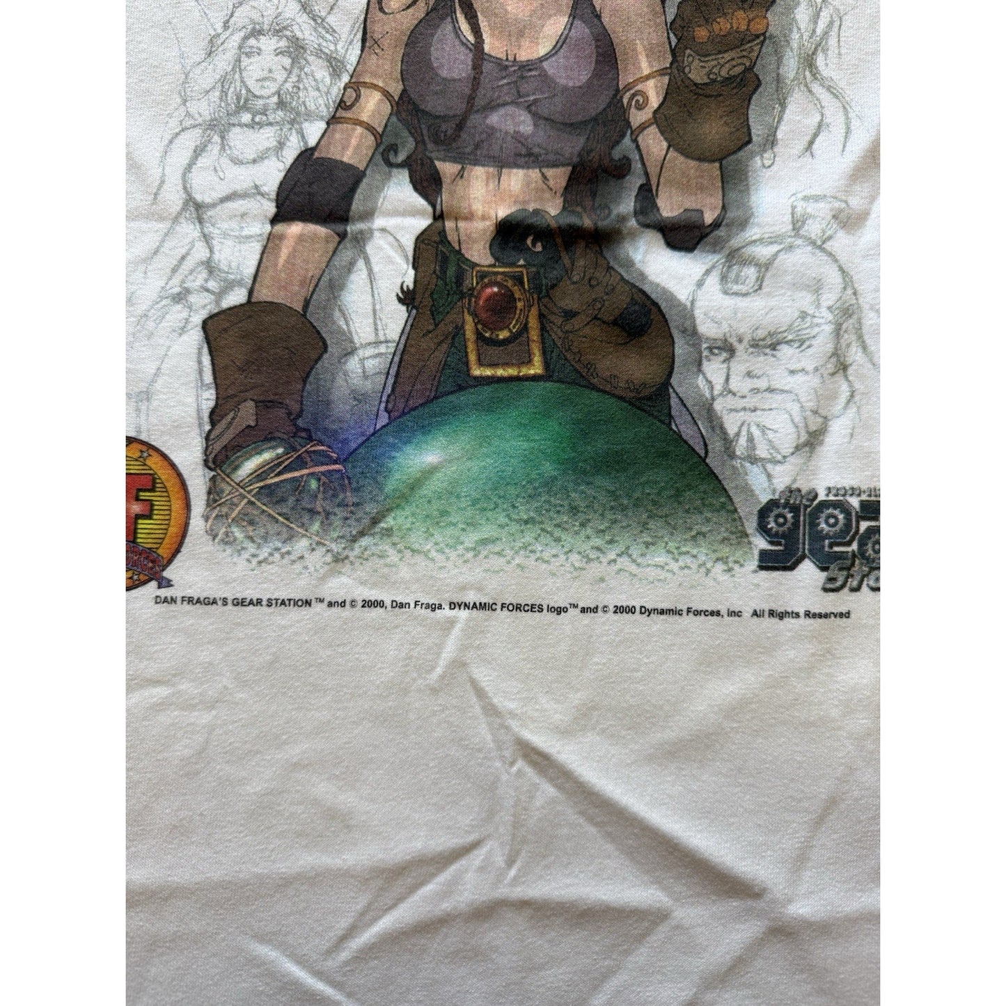 2000 Dan Fraga Gear Station 23 Shirt L Dynamic Forces Comic Tee DF Pinup Art USA