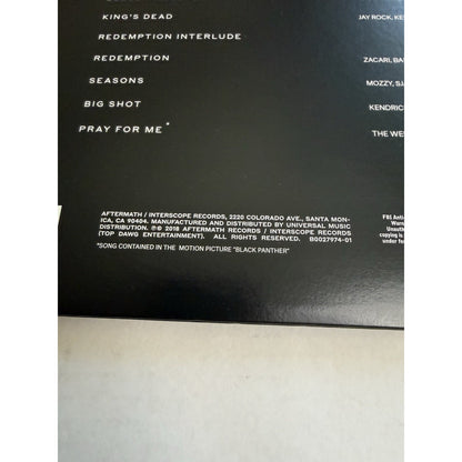 Black Panther 2LP Vinyl Kendrick Lamar Numbered Limited Edition Etched TDE KDot