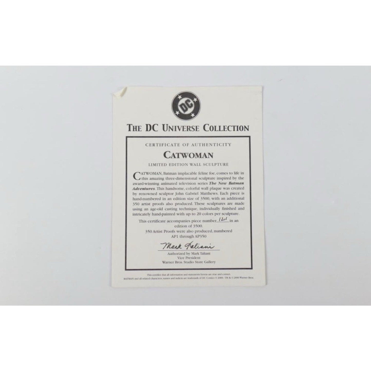 DC Direct Catwoman Wall Sculpture 2000 LE/3500 Box & COA | Batman Animated Femme - thriftgoblin