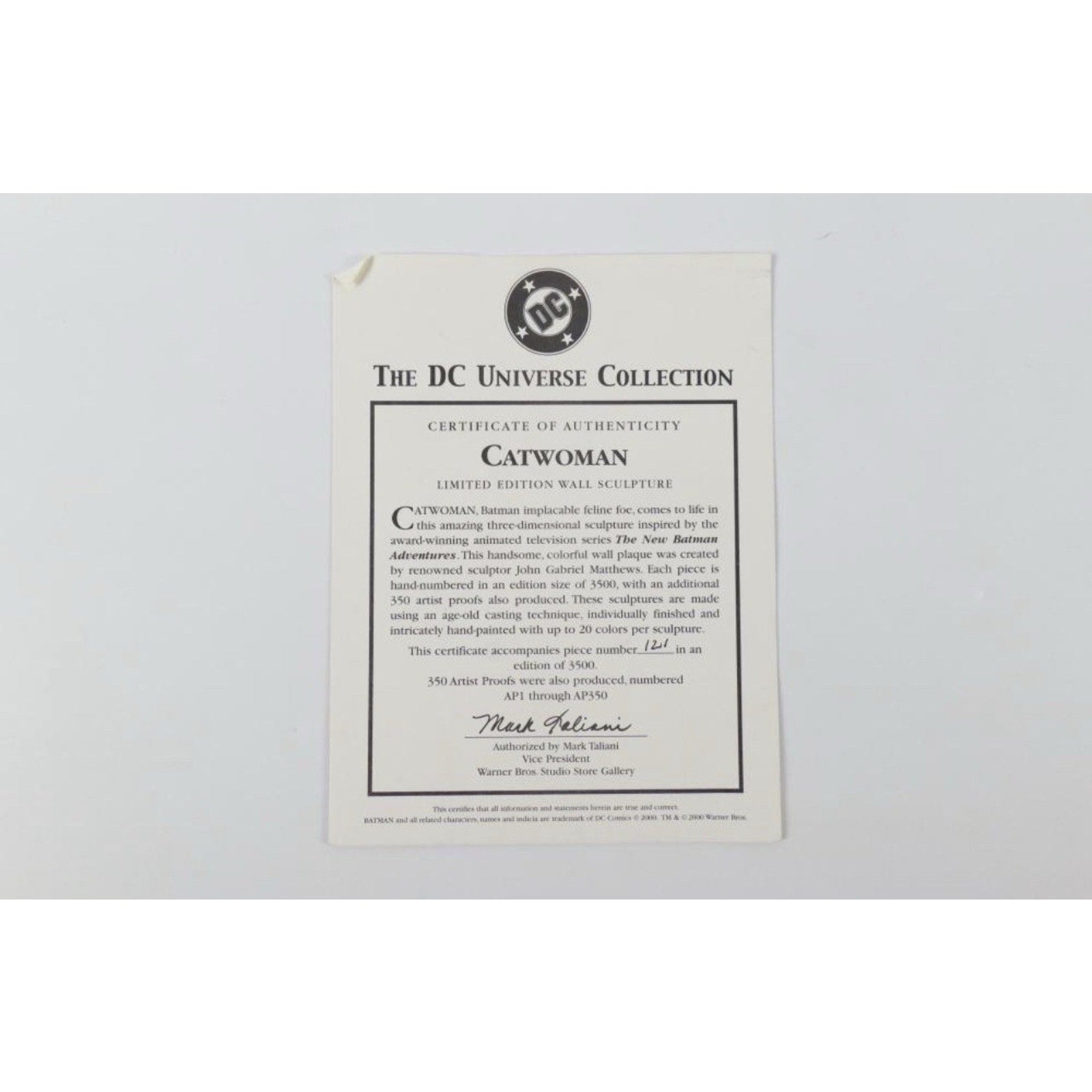 DC Direct Catwoman Wall Sculpture 2000 LE/3500 Box & COA | Batman Animated Femme - thriftgoblin