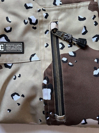 DC SHOES SNOWBOARD PANTS SPLIT CAMO 15k Waterproof Vents Brown Gray Winter Gear - thriftgoblin