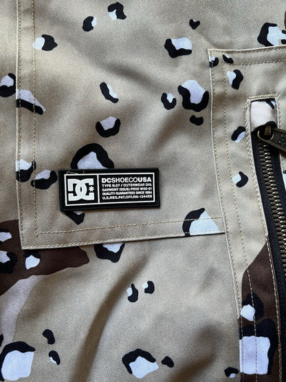 DC SHOES SNOWBOARD PANTS SPLIT CAMO 15k Waterproof Vents Brown Gray Winter Gear - thriftgoblin