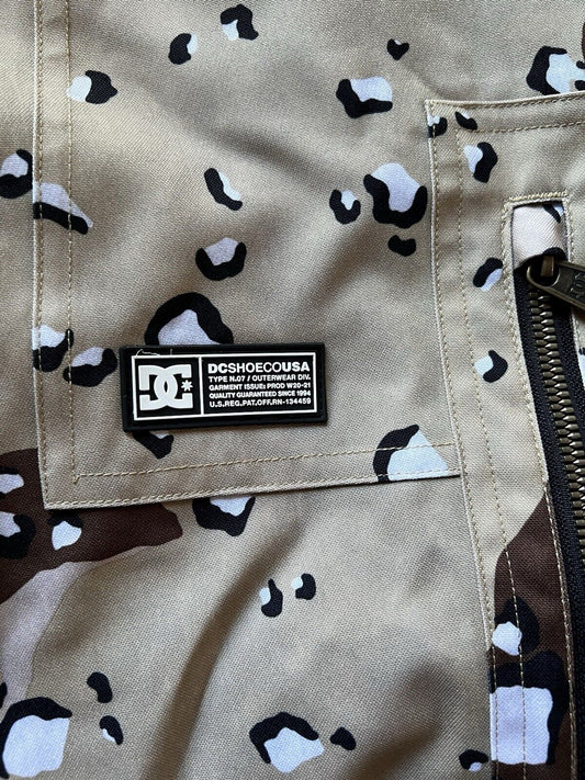 DC SHOES SNOWBOARD PANTS SPLIT CAMO 15k Waterproof Vents Brown Gray Winter Gear - thriftgoblin