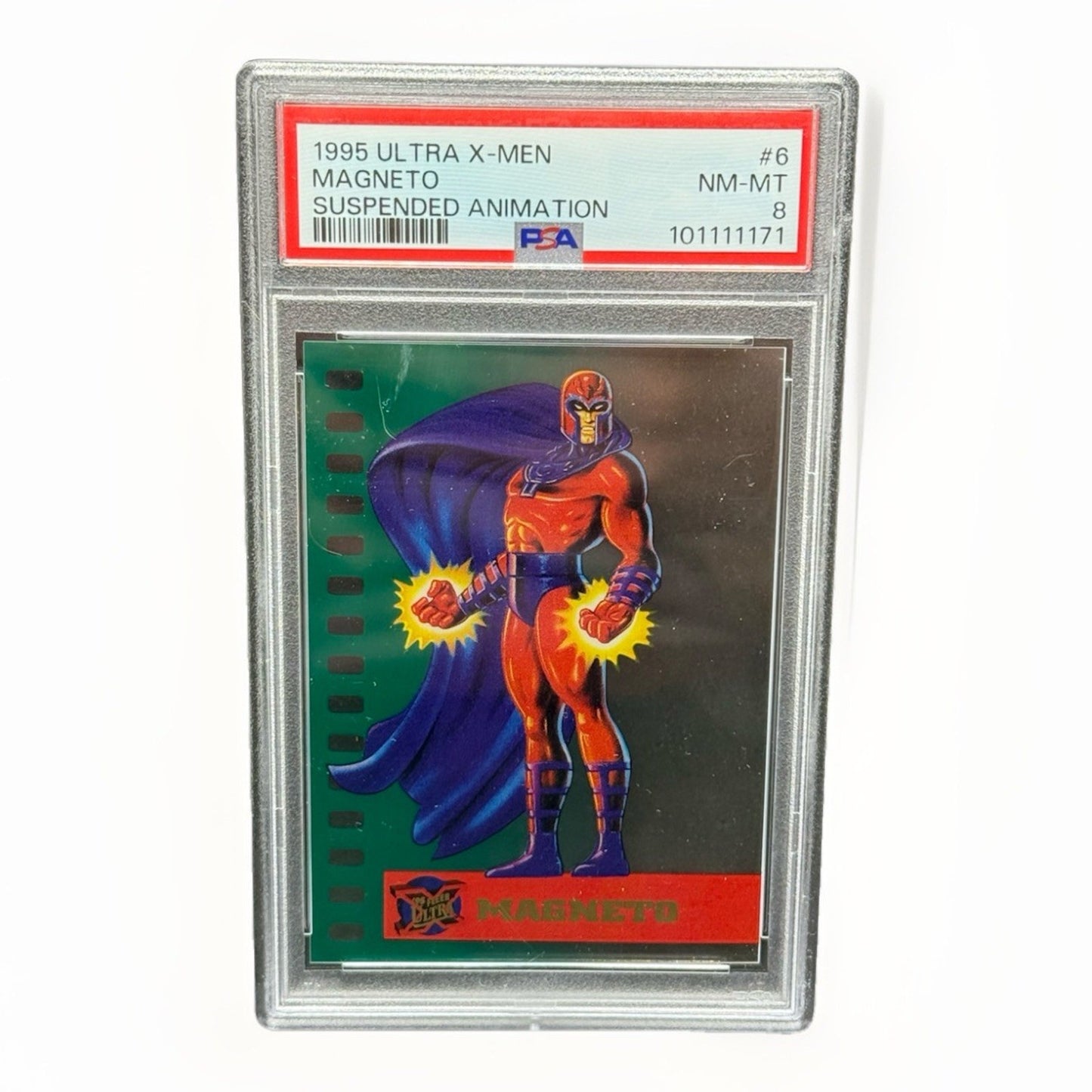 1995 Fleer Ultra X-Men Magneto Suspended Animation #6 PSA 8 Marvel Villain Clear