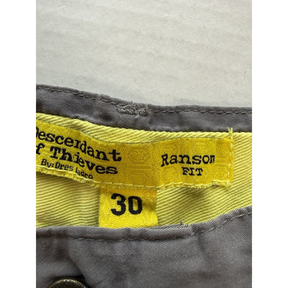 Descendant of Thieves Ransom Fit Chino Pants Size 30 Gray Limited Run Dres Ladro - thriftgoblin