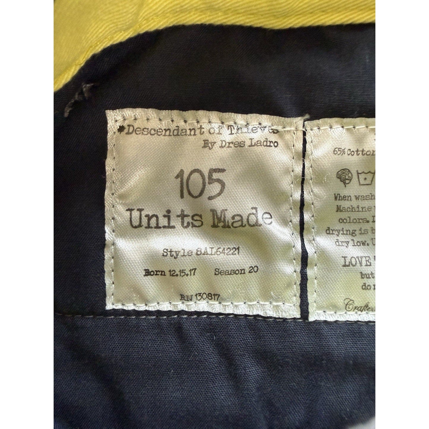 Descendant of Thieves Ransom Fit Chino Pants Size 30 Gray Limited Run Dres Ladro - thriftgoblin