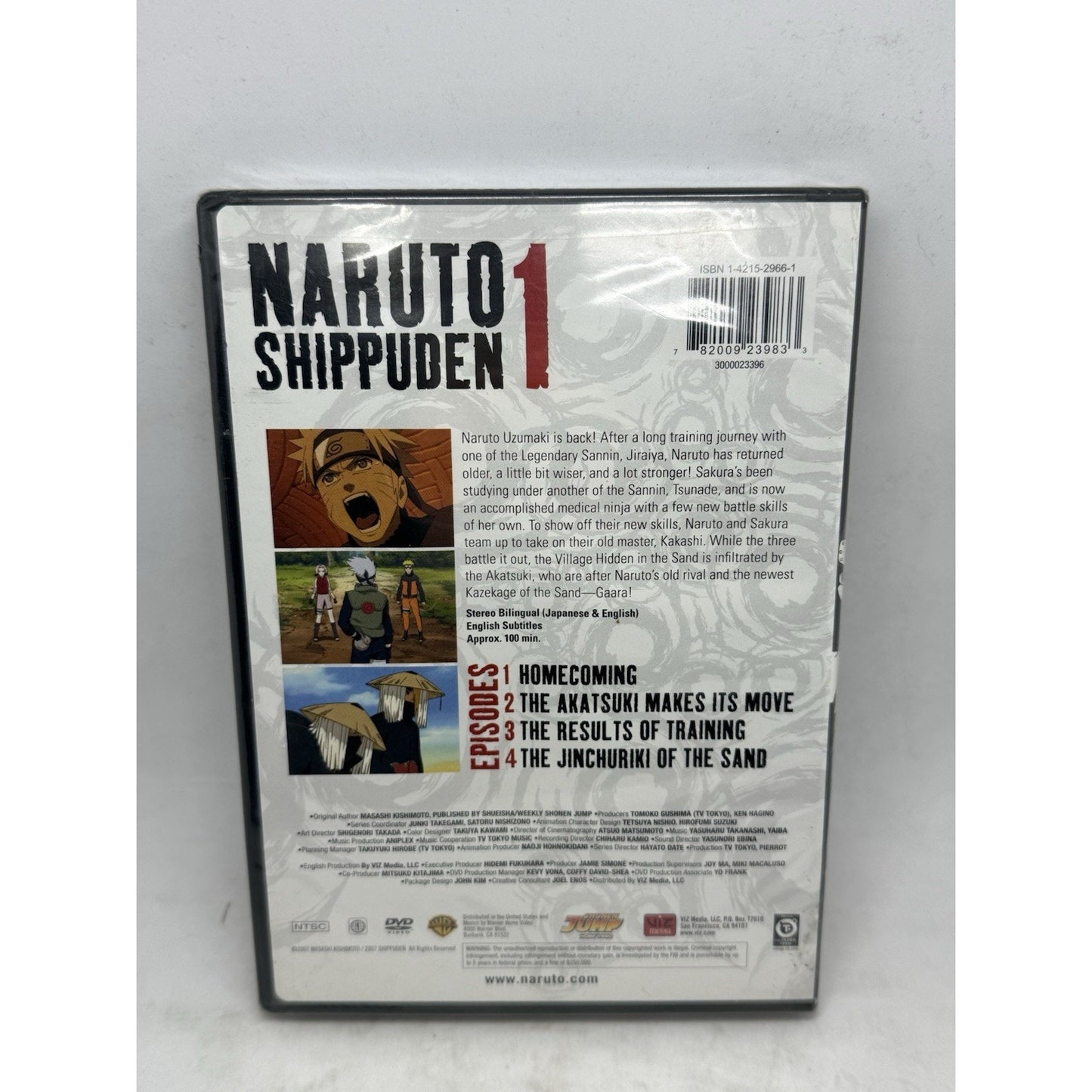 Naruto Shippuden Vol. 1 Original & Uncut DVD (2007) Anime Viz Media Ninja Sasuke