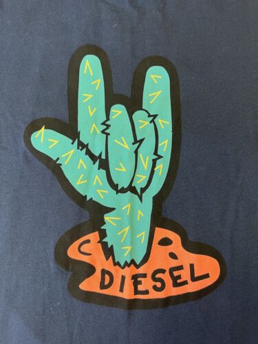 Diesel Parsen Short Sleeve Blue Dead Zombie Rocker Hand - thriftgoblin
