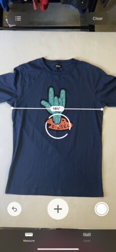 Diesel Parsen Short Sleeve Blue Dead Zombie Rocker Hand - thriftgoblin