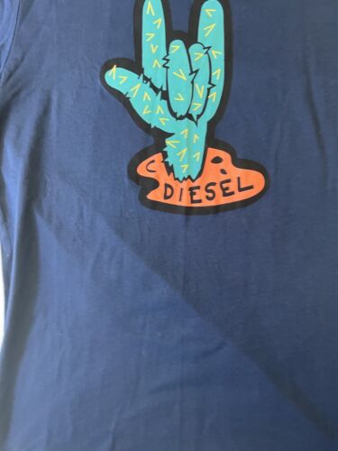 Diesel Parsen Short Sleeve Blue Dead Zombie Rocker Hand - thriftgoblin