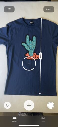 Diesel Parsen Short Sleeve Blue Dead Zombie Rocker Hand - thriftgoblin