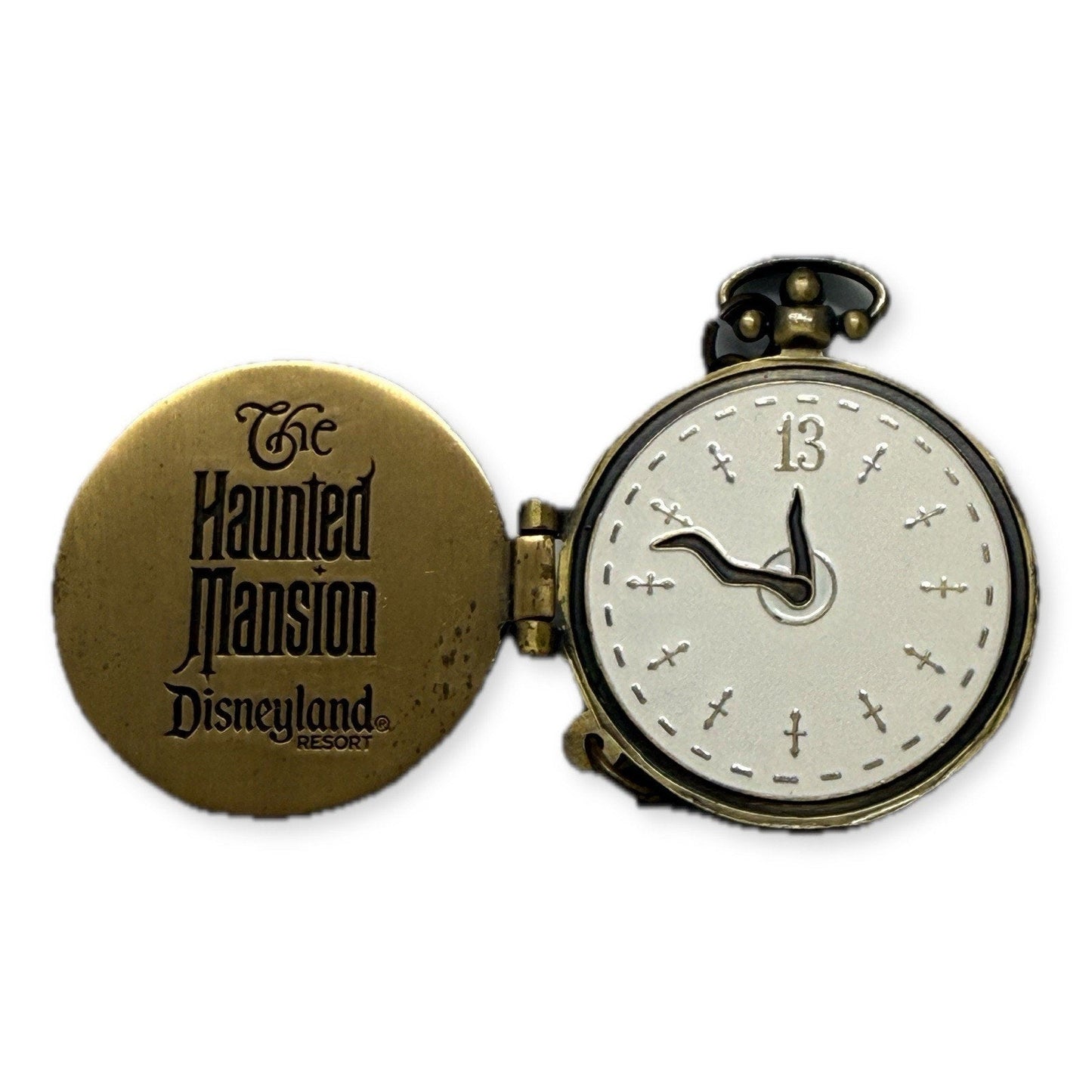 Disney DLR Haunted Mansion O'Pin House Pocket Watch 13 Hour Clock Pin 2009 70097 - thriftgoblin