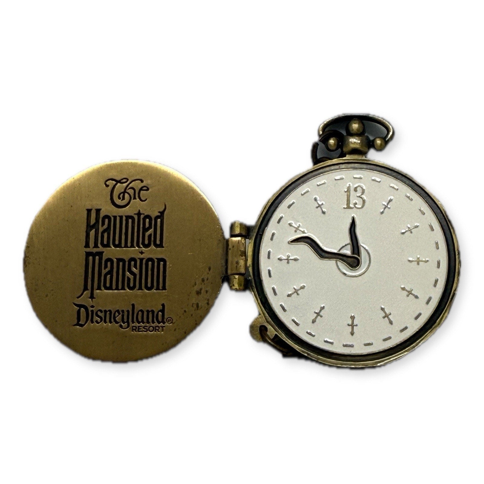 Disney DLR Haunted Mansion O'Pin House Pocket Watch 13 Hour Clock Pin 2009 70097 - thriftgoblin