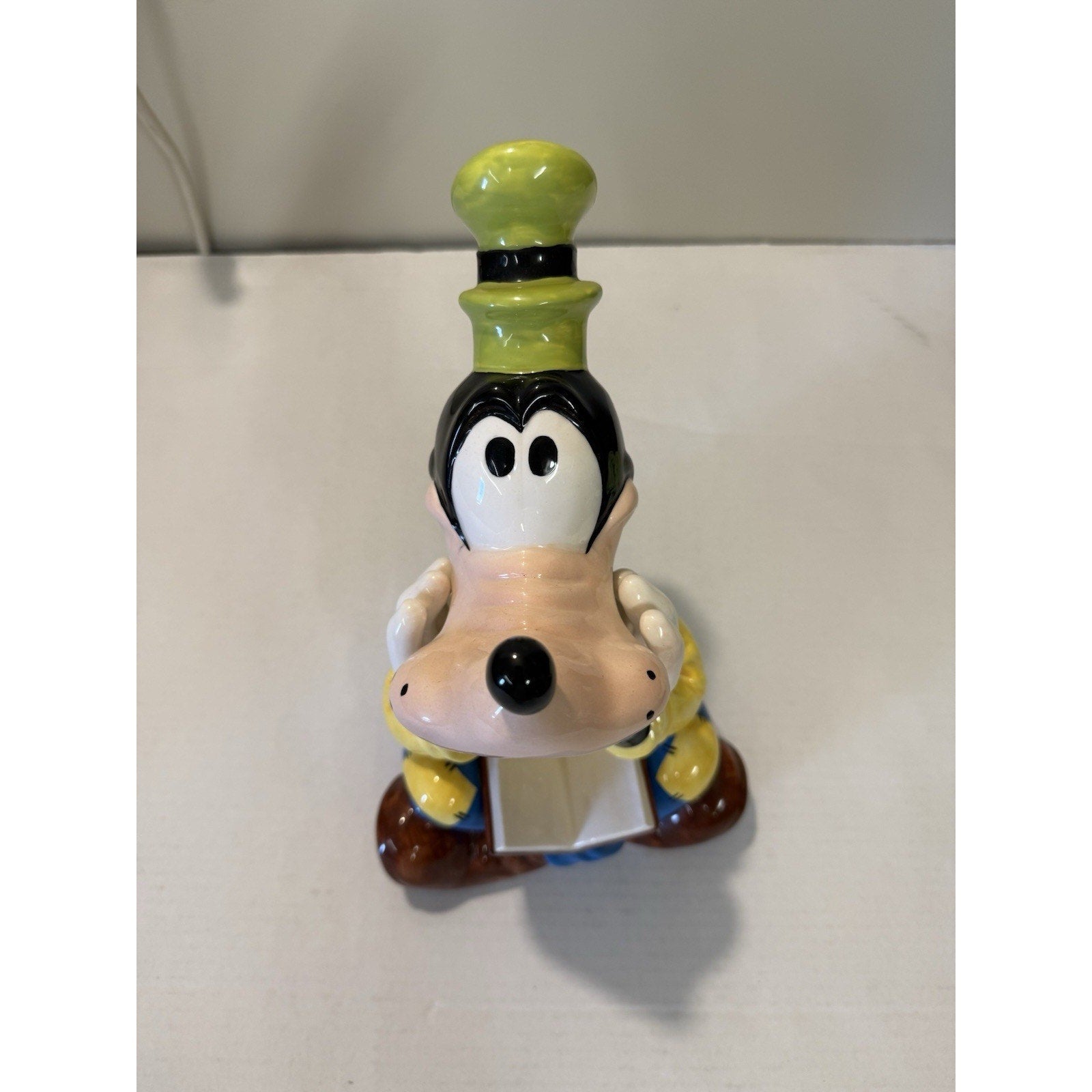 Disney Goofy Ceramic Music Figure Box It’s a Small World 12.5 Malaysia Book VTG - thriftgoblin